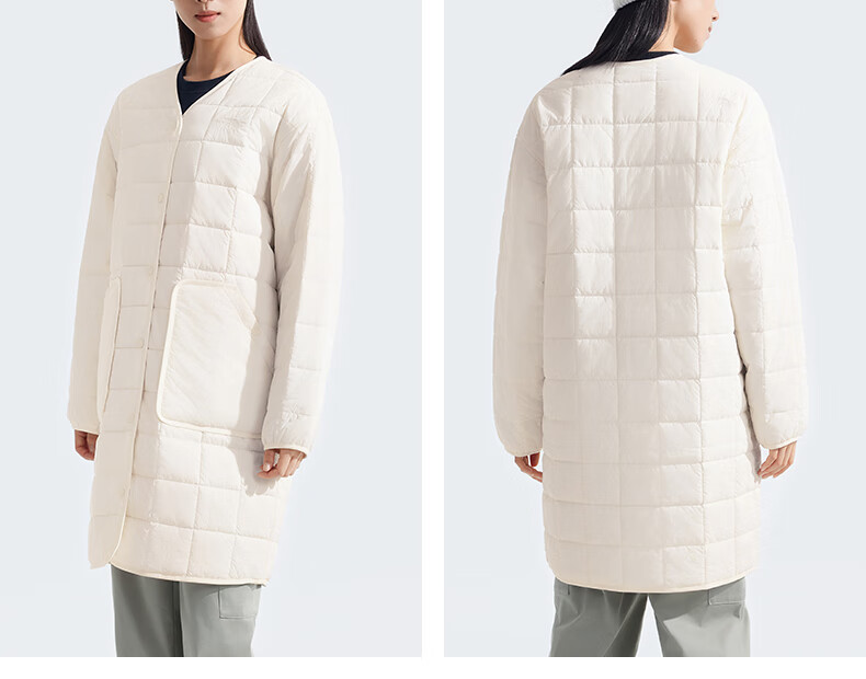 The North Face Women's Outdoor Warm Cotton Mid-Length Jacket 89YH Beige/QLI XL 10