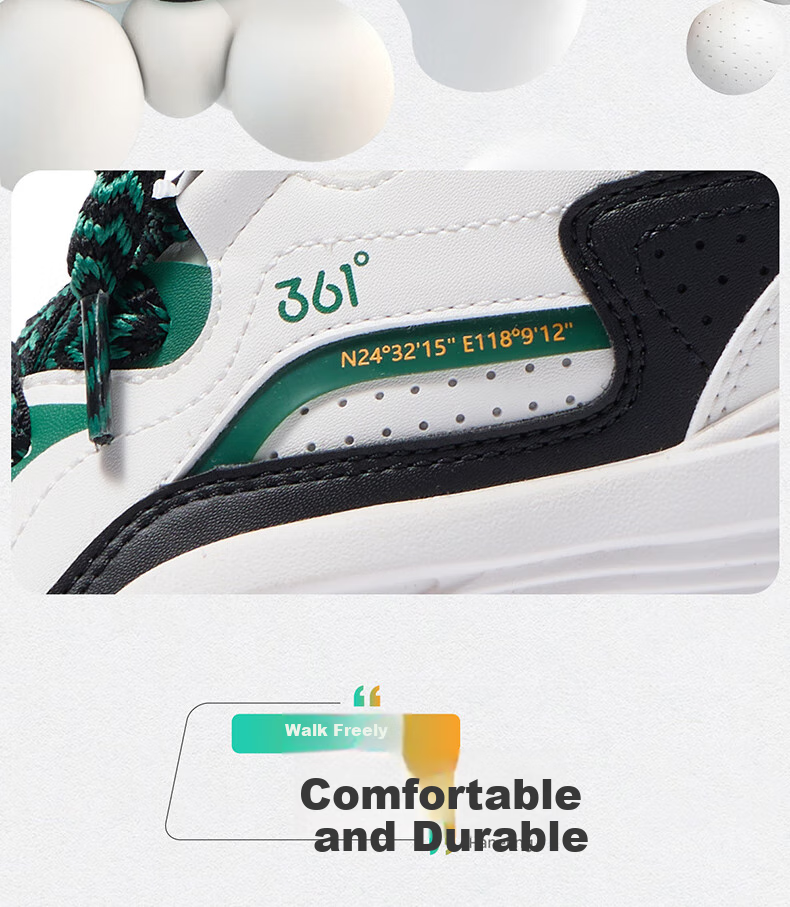 361° Children's Shoes, Kids' Sneakers, Fall 2025, Boys And Girls, Big Kids, Soft Cushioning, Thick-Soled Trendy Loafers, Black, Size 37 7