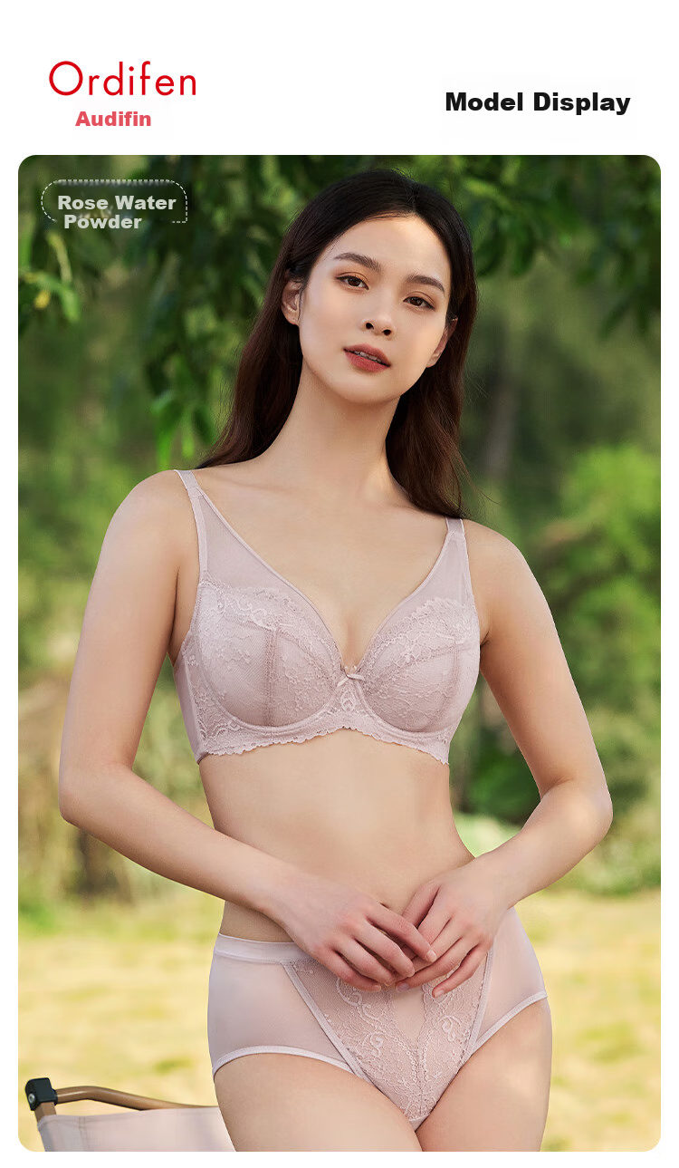 Ordifen Women's Lifting Soft Wireless Bra with Cut-Out Cups, Beautiful Back Design, Seamless Breathable Thin Cup Brassiere XB4311 11