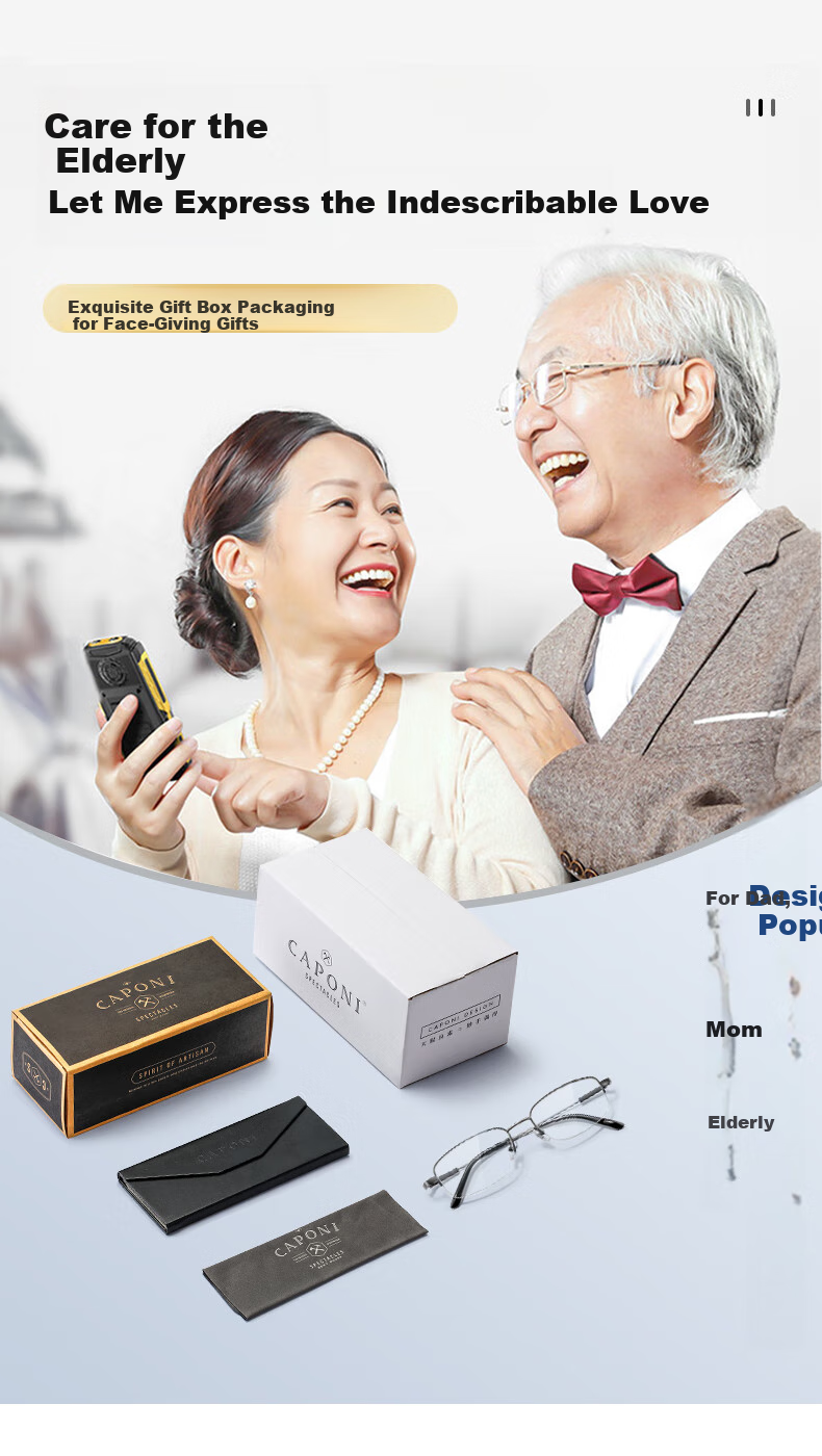 CAPONI Reading Glasses for Men, Automatic Zoom Genuine Bifocal Smart Glasses for Elderly to See Far And Near, Making Them Look Younger 10