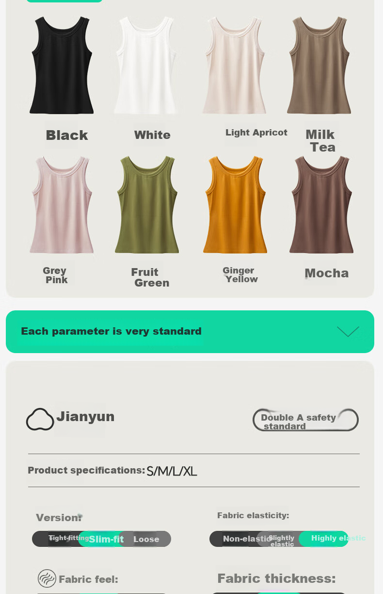 Jianyun Modal Cotton Tank Top for Women, Thin Sleeveless Undershirt, Slim Fit White Camisole, Can Be Worn As Outerwear Or Base Layer, Summer Wear 11