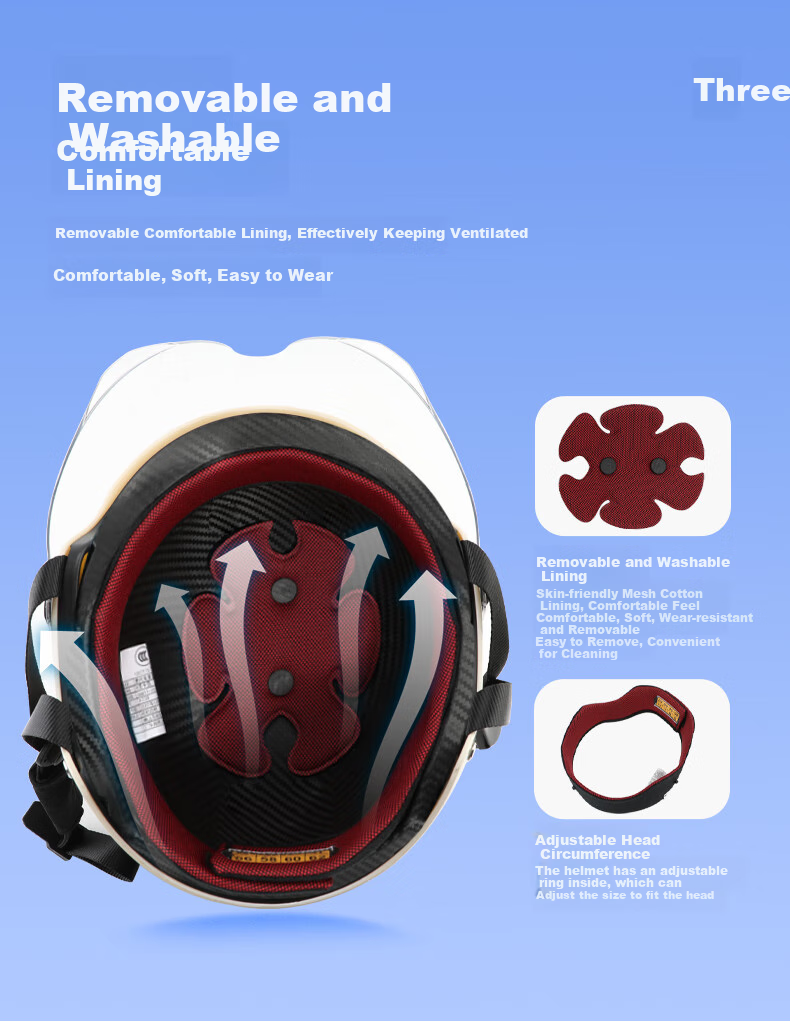 BIGBRO 008 Off-White New National Standard 3C Electric Motorcycle Helmet for Men And Women, Summer Sun Protection All-Season Universal Electric Scooter Summer Half Helmet 3