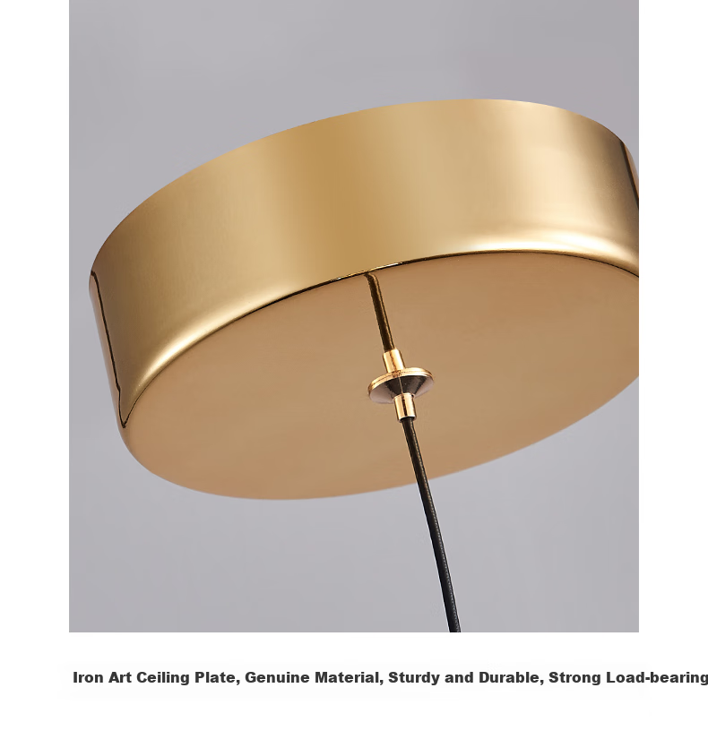 CDN Bedside Pendant Light, Dining Room Lamp, Small Chandelier for Bedroom, Living Room, Study, Vintage Style Glass Light Luxury Spherical Pendant Light, Light Gold 8