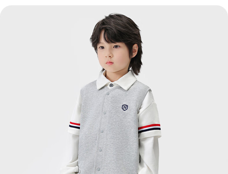 Nubiworld Kids Vest British Style Autumn Winter Fleece Lined Warm Baby Boys Casual Spring Autumn College Style Sleeveless Jacket 19