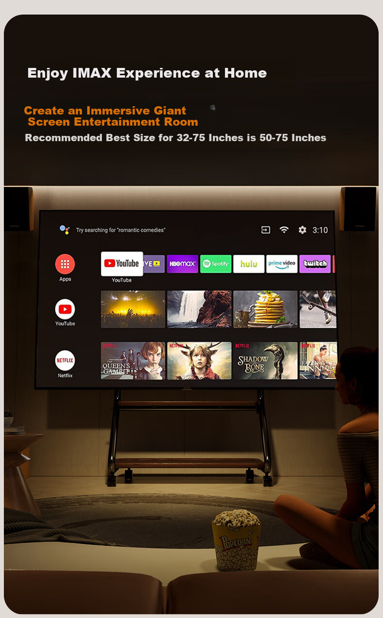 CABTE Twin Tower 50-100 Inch Mobile TV Stand Art Cart Floor-Standing TV Trolley, Black Model/Upgraded Pegboard Storage, Compatible with Multiple Brands 8