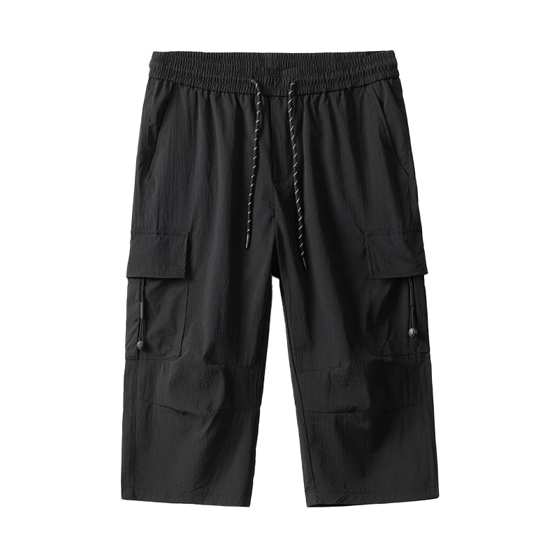 :CHOCOOLATE Men's Cargo Shorts, Trendy Loose-Fit Sports Pants, Summer Ice Silk Casual Shorts, Gray, XL