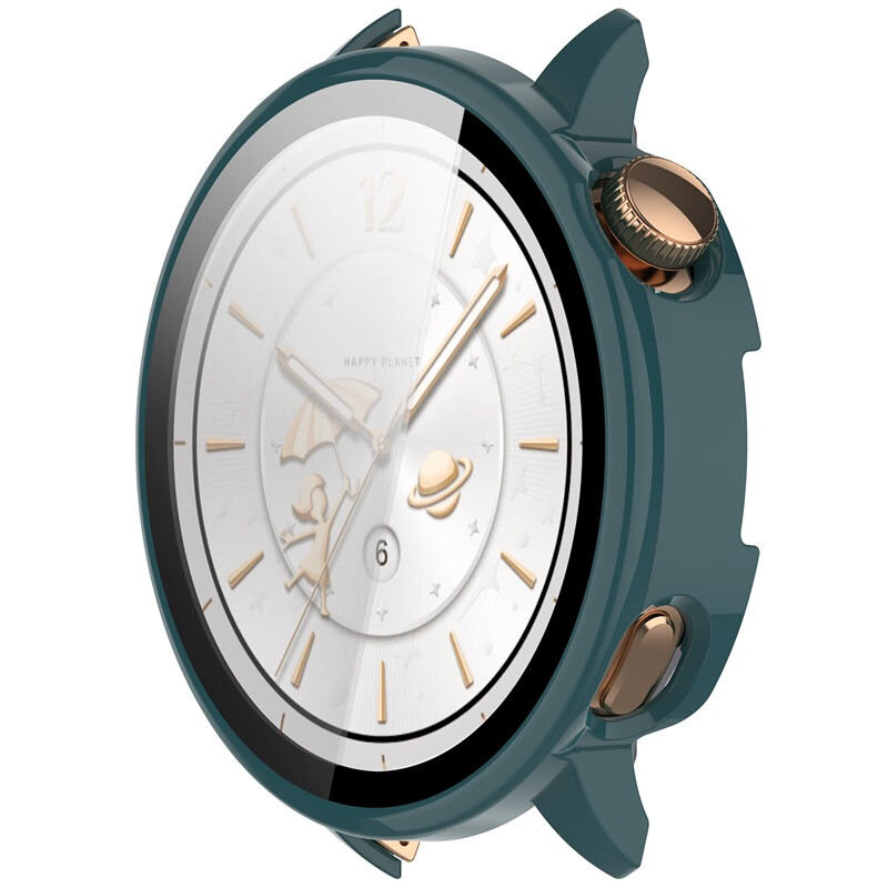 KMaxAI Compatible with OPPO Watch X2mini Protective Film + Hard Case, Integrated Watch Face Full Protection Cover Screen Film Anti-Scratch Anti-Fingerprint Anti-Drop Tempered Glass Film, Pine Gree