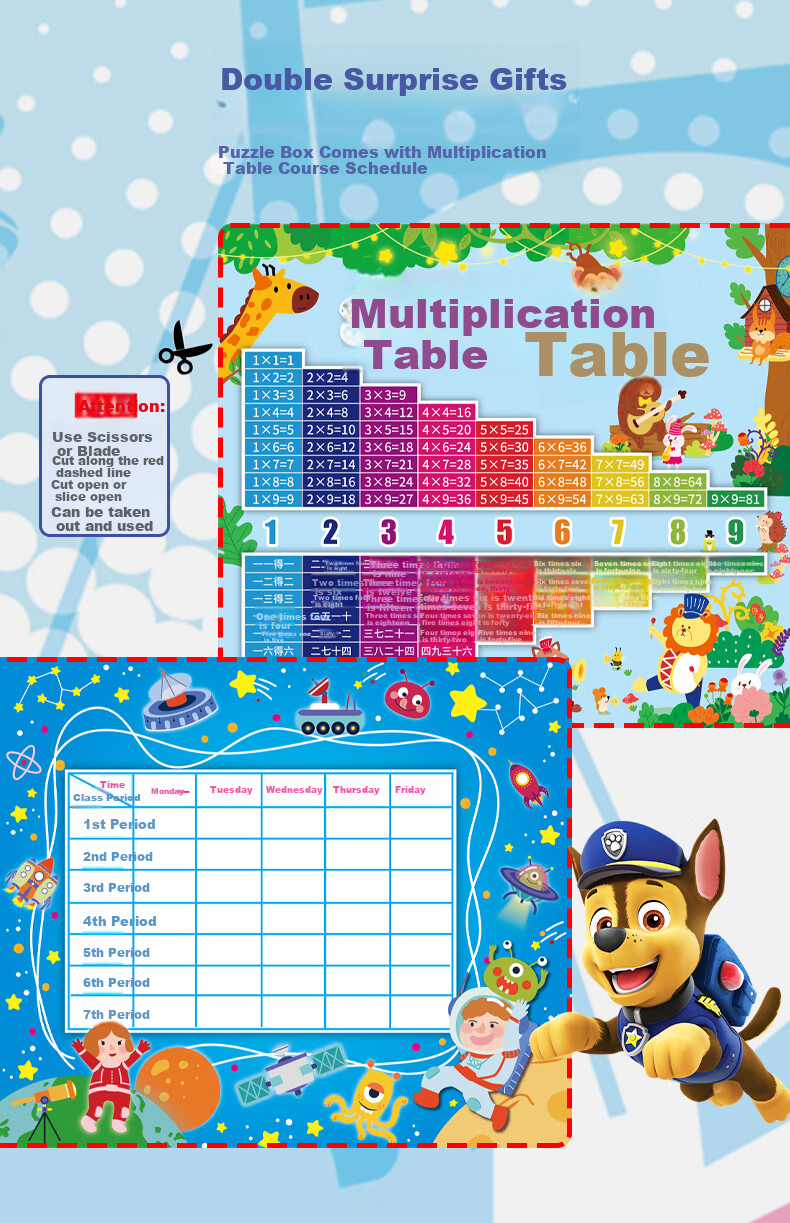 PAW PATROL Children's Puzzle Toy Three-In Set, Paw Patrol Boxed Puzzle, Home Decoration, Birthday Gift 8