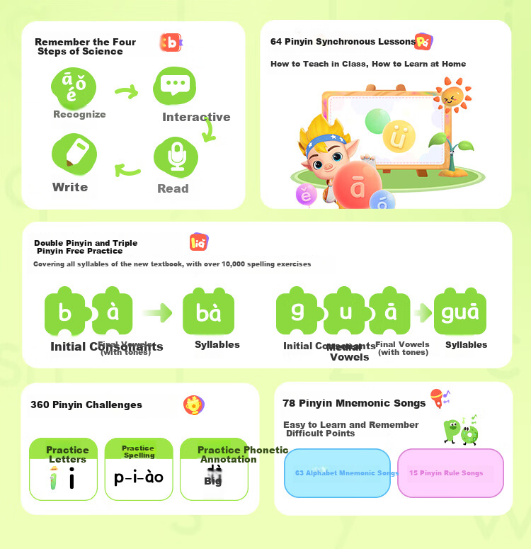 Hongen All-Subject Early Learning Machine for Preschool to Elementary Transition, Educational And Practice Set, Birthday And Back-To Gift for Boys And Girls Aged 3-8 7