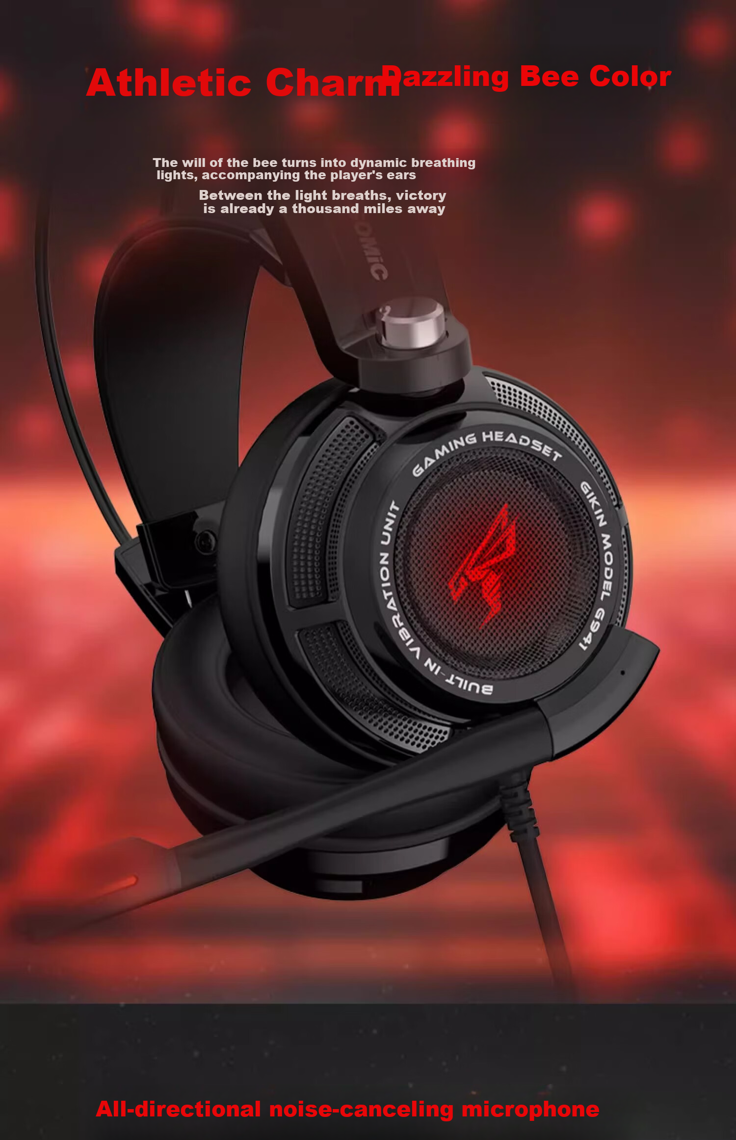 SOMIC G941 Mobile Gaming Edition, Over-Ear Gaming Headset, Plug-And 7.1 Game Sound Card, Virtual 7.1 Audio Effects, Sound Positioning, Type-C Interface with Microphone, Computer Headset 10
