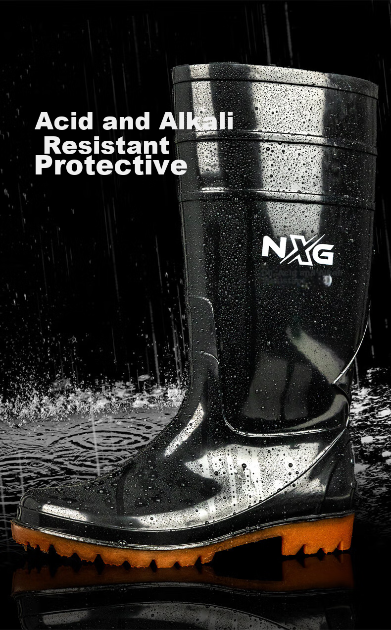NXG High-Top Chemical Protective Boots, Rain Boots, Oil And Acid Resistant, Waterproof, Non-Slip, Flood Prevention Water Shoes [1 Pair] G62-Size 42 4