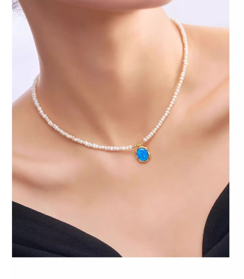 Amber Lollipop Pearl Necklace for Women, Collarbone Chain, European Style Necklace, Birthday And Mother's Day Gift for Mom Or Wife, Practical Present 8