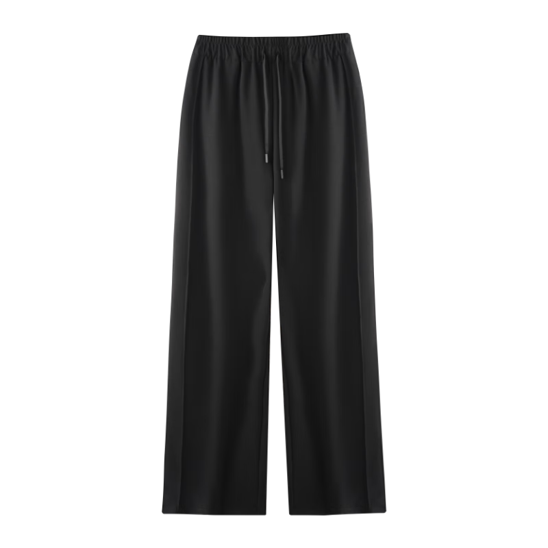 I'd Casual Loose Straight Wide-Leg Pants for Women, 2026 Autumn Wear, Flowing Floor-Length American-Style Sweatpants, Oatmeal White, 2XL