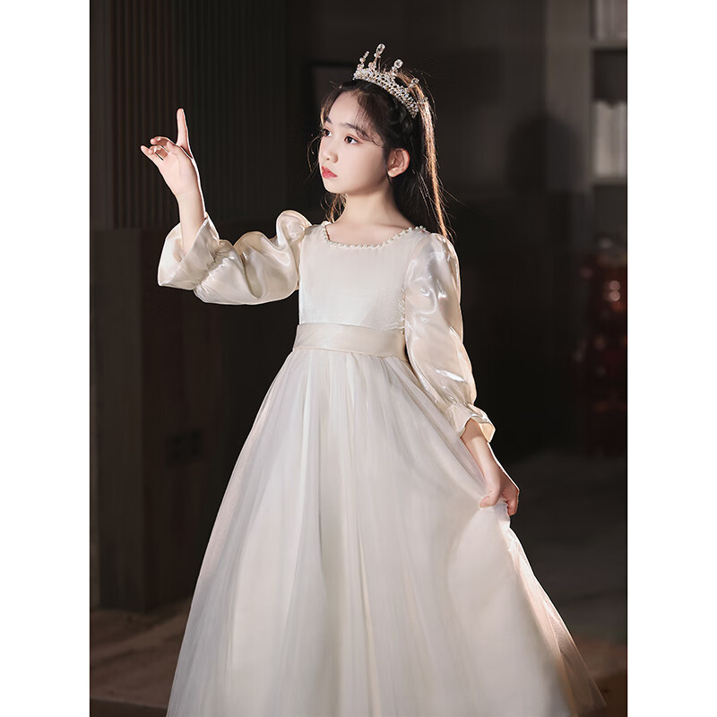 Hanquan Children's Birthday Dress Luxury Niche High-End Host Piano Performance Dress Flower Girl Wedding Princess Dress
