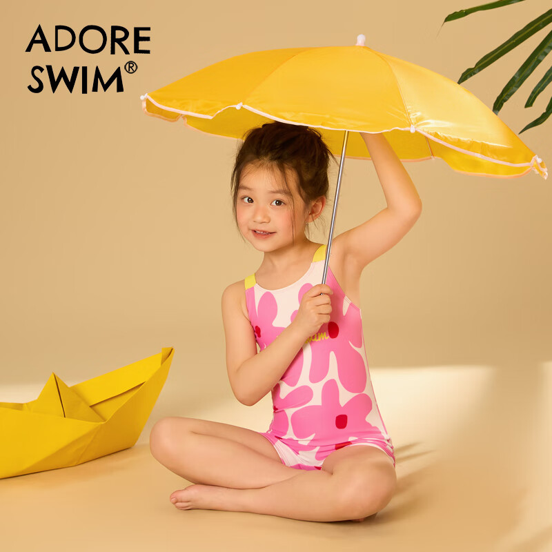 Adoreswim Girls' New 2024 Style, Cute One-Piece Swimsuit for Toddlers, Fashionable Swimwear for Little Girls