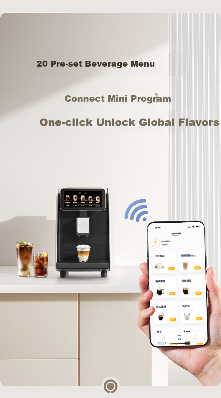 Dr.coffee M02 Home Coffee Machine, Fully Automatic, Compact, All-In Grinding And Brewing, Hot And Cold Dual Extraction, One-Button Fresh Cold Brew, Smart Control with Large Screen, Self-Cleaning Whole Chai 12