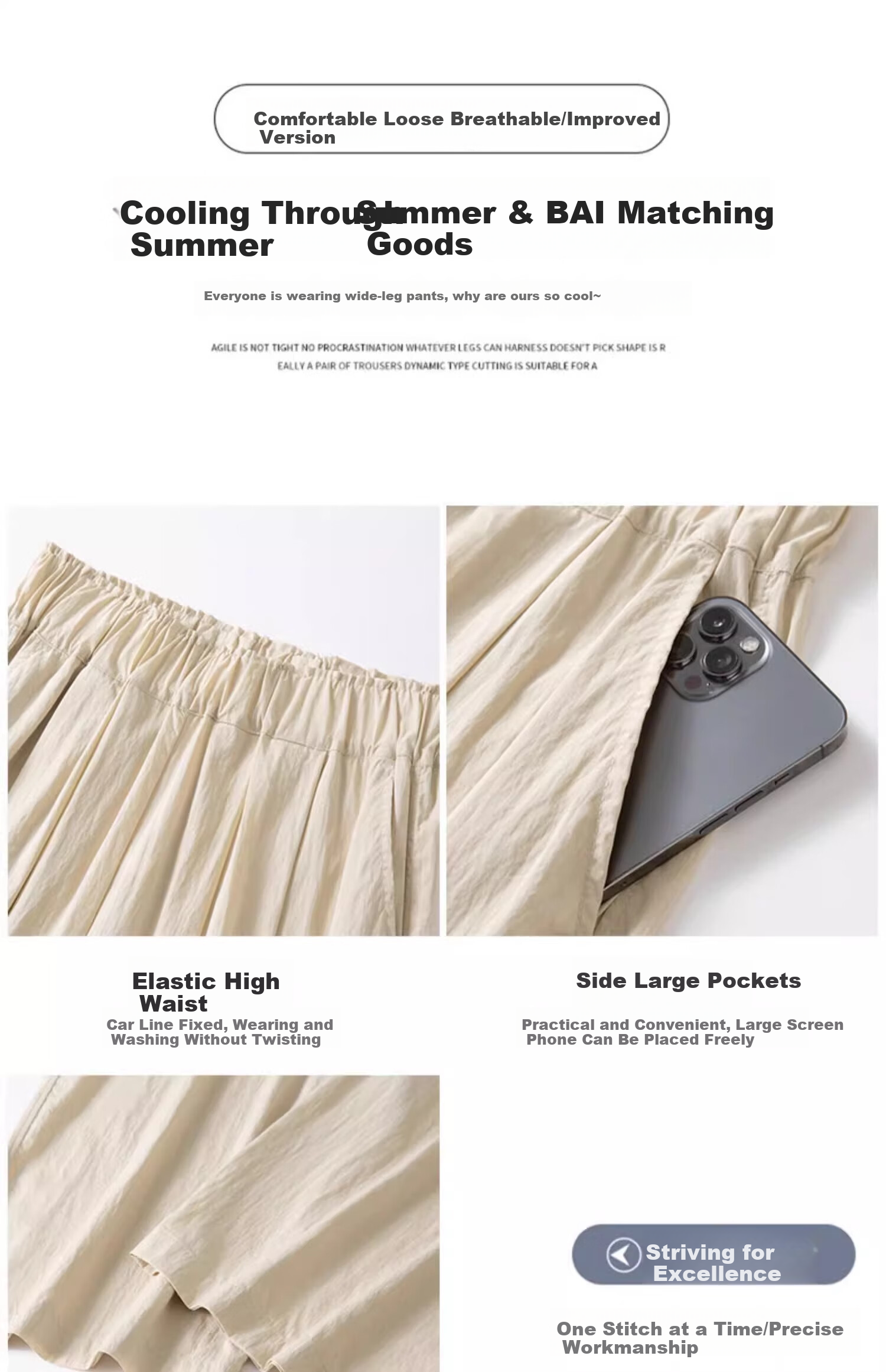 FitonTon Women's Pants, 2025 New Japanese-Style Lazy Yamamoto Pants, Loose-Fitting Slimming Wide-Leg Trousers, High-Waisted Draping Floor-Length Pants 13
