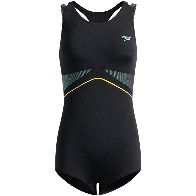 Speedo Black Label Hero 6.0 Sharkskin Aurora Line Sculpting Square Leg One-Piece Swimsuit for Women Racing Training Black Size 34