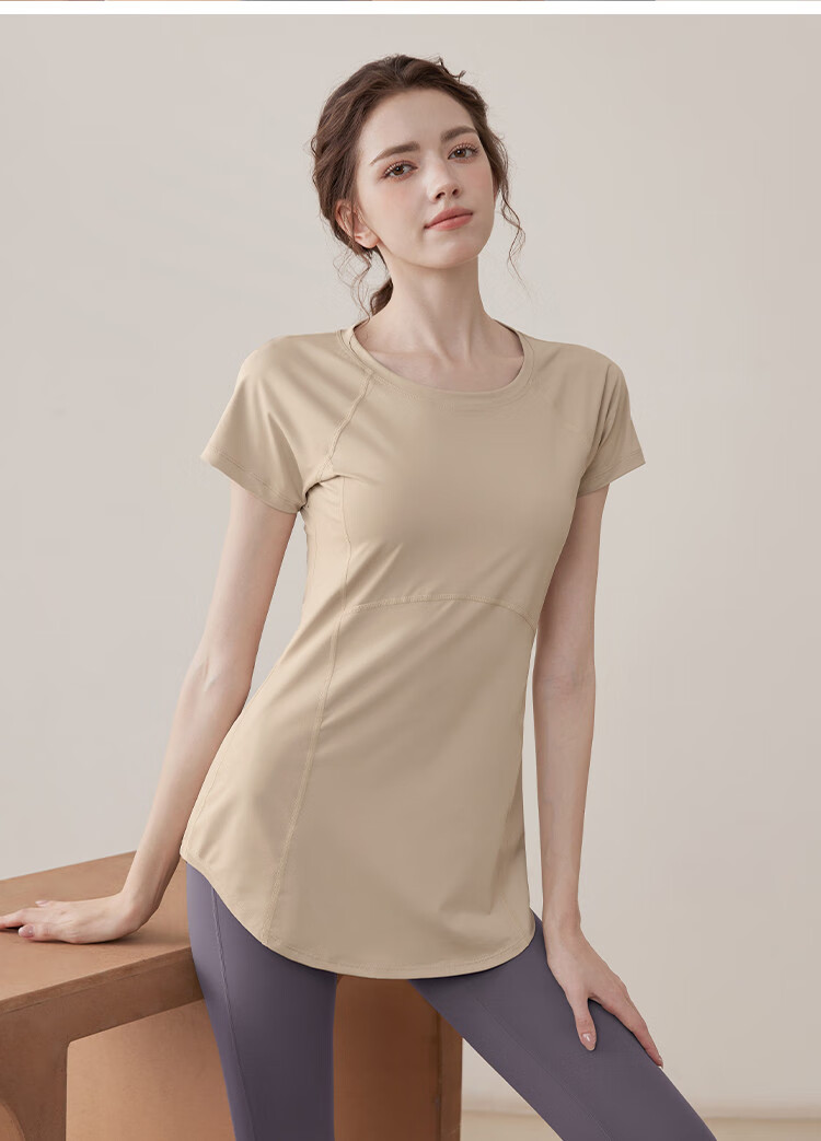 Youyou Yoga Wear Summer Women's High-End Slimming Gym Sports Short Sleeve Pilates J34007DY White S 8