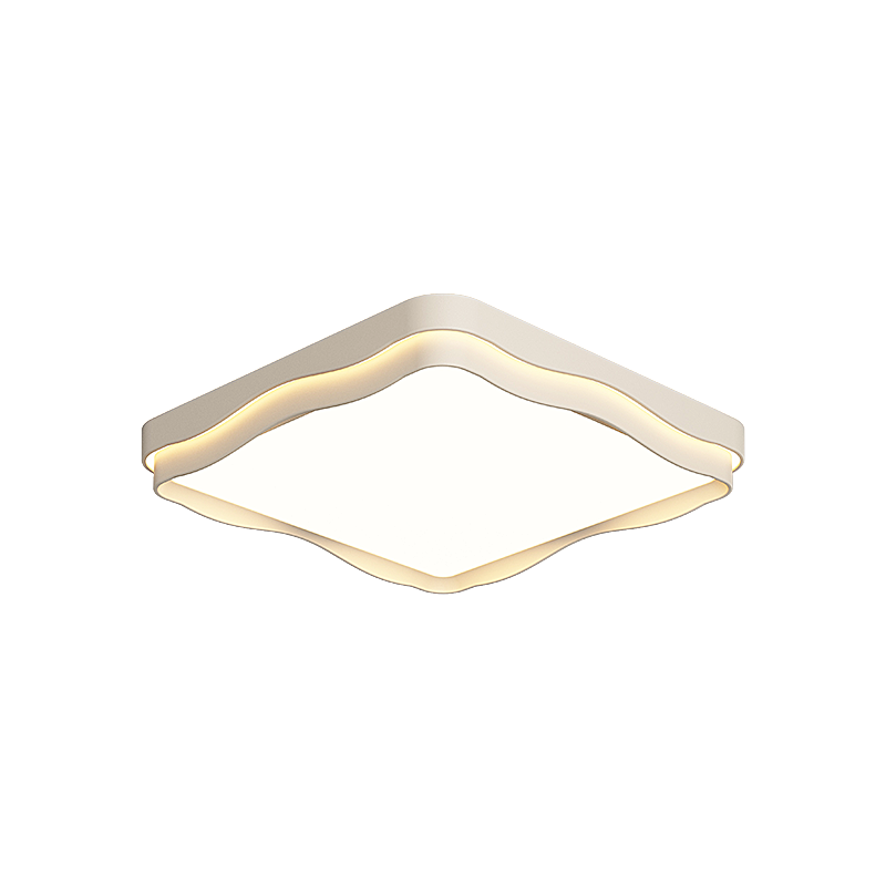 GUJIA LED Ceiling Light, Cream Style, for Living Room And Bedroom, Eye Protection, Pure Light Source, Simple Square Design - Three Colors [Installation Included]