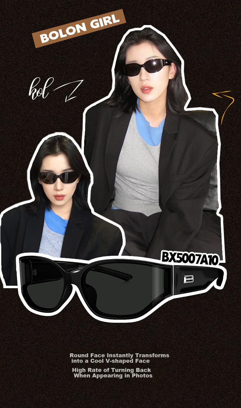 BOLON Sunglasses, Hou Minghao's Style, Trendy Cool Sunglasses, UV Protection, for Men And Women, BX5007A10 2