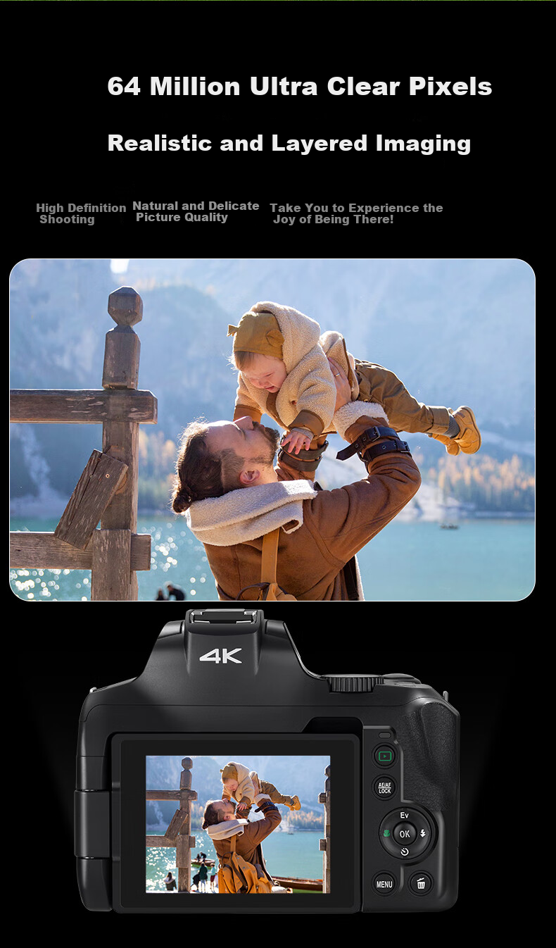ORDRO [Premium Optical Zoom] Digital Camera, 64 Million High-Definition, 12x Optical Zoom, Entry-Level CCD, Student Campus Vlog, Mirrorless Lens, Extendable 4K Video Camera 11