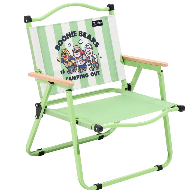 CAMEL × Boonie Bears Outdoor Camping Folding Chair Kermit Chair Beach Chair Fishing Stool Portable Table and Chair