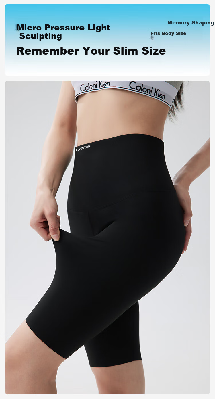 FitonTon Tummy Control Shorts for Women, Lightweight Ice Silk Butt-Lifting Shark Shorts, Cycling Shorts, Knee-Length Shorts, Yoga Leggings 10
