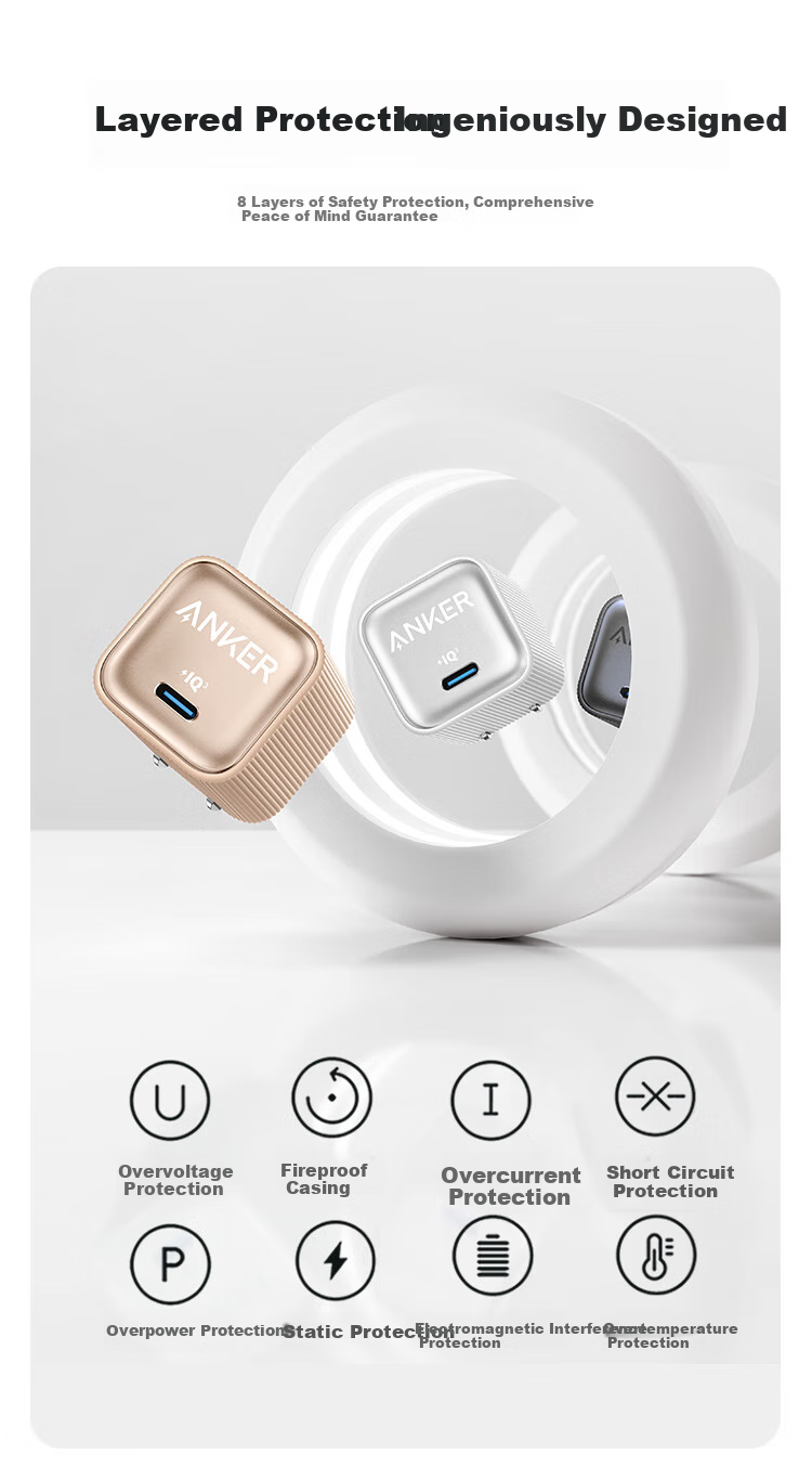 ANKE 35W Charger Safe Charging for Apple 17/16 GaN Type-C Fast Charging USB PD Compatible with IPhone 15 Pro Max Apple Phones IPad Plug Black 15