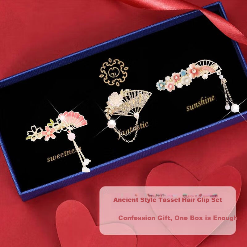 Gunai Vintage-Style Hair Clip, Women's Bangs Tassel Side Clip, Barrette Hair Accessory, Birthday Gift for Girlfriend