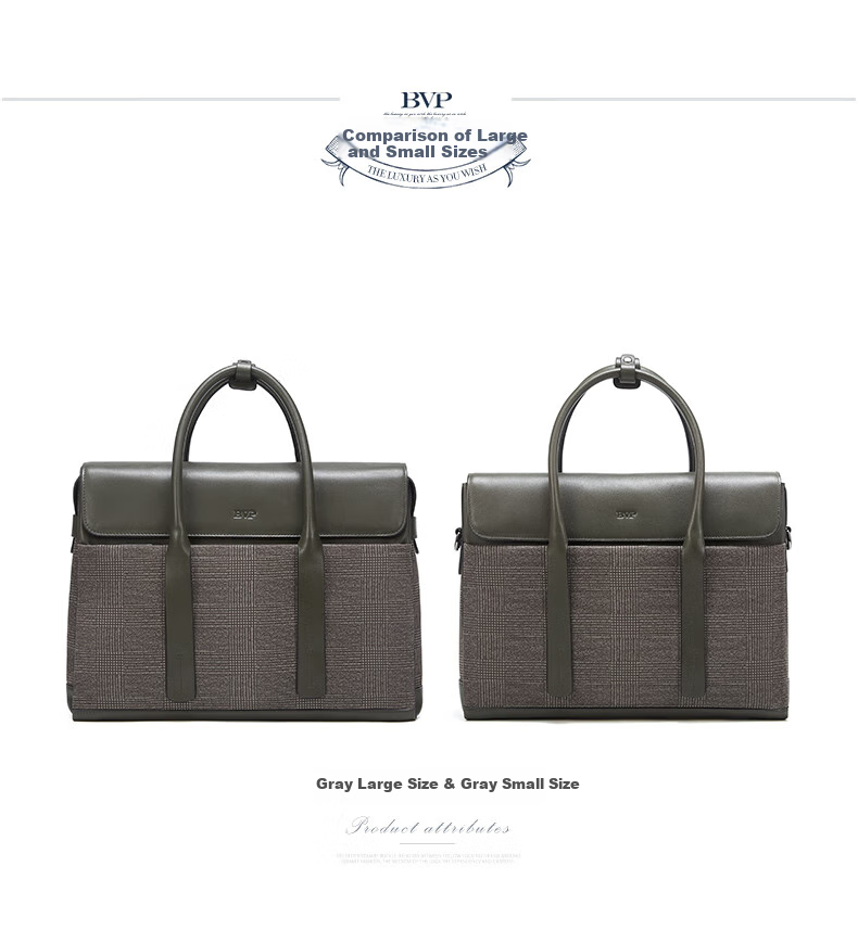 BVP Men's Briefcase, Business Casual Handbag, Fashionable Horizontal Style Men's Bag, Large Capacity Laptop Bag, Birthday Gift 29