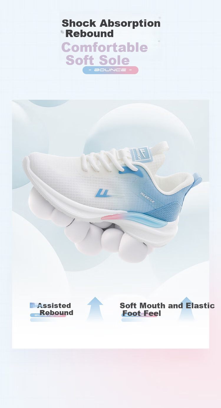 Huili Official Women's Shoes, Summer Breathable Mesh Sneakers for Women, 2026 New Style Women's Footwear, White And Blue, Size 37 4