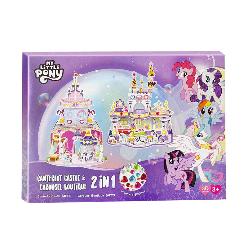 Dayanxiaowa My Little Pony Castle Children's 3D Puzzle, Ages 3-6, DIY Model Toy, Birthday Gift for Boys And Girls