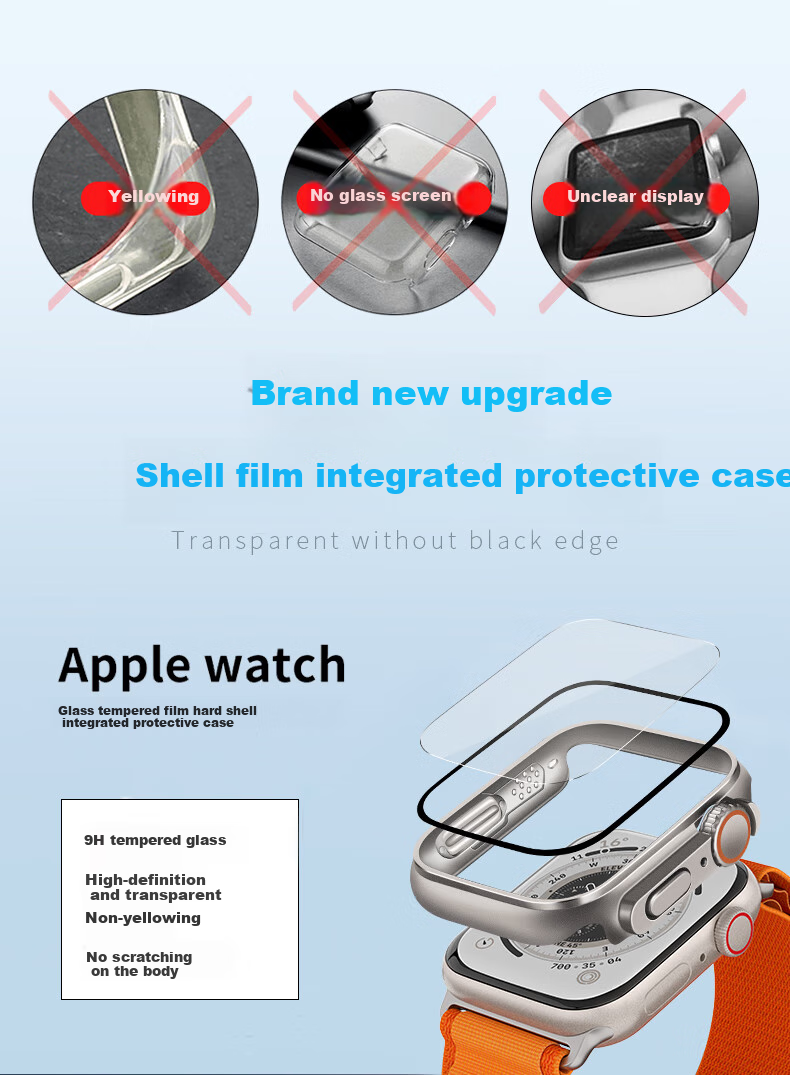 BHO [SE3/S6 Instant Ultra] Compatible Apple Watch SE3 Protective Case, Apple Watch S6 Instant Ultra Protective Case, SE2/5/4 Case And Screen Protector Combo Protective Cover 2