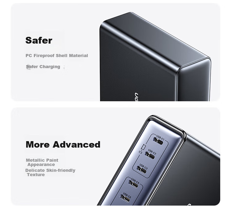 UGREEN 200W Gallium Nitride Charger, Desktop Charging Station, Multi-Port Type-C PPS/PD 100W Fast Charger, Suitable for Apple 18/17 MacBook Pro Laptops And Smartphones 22