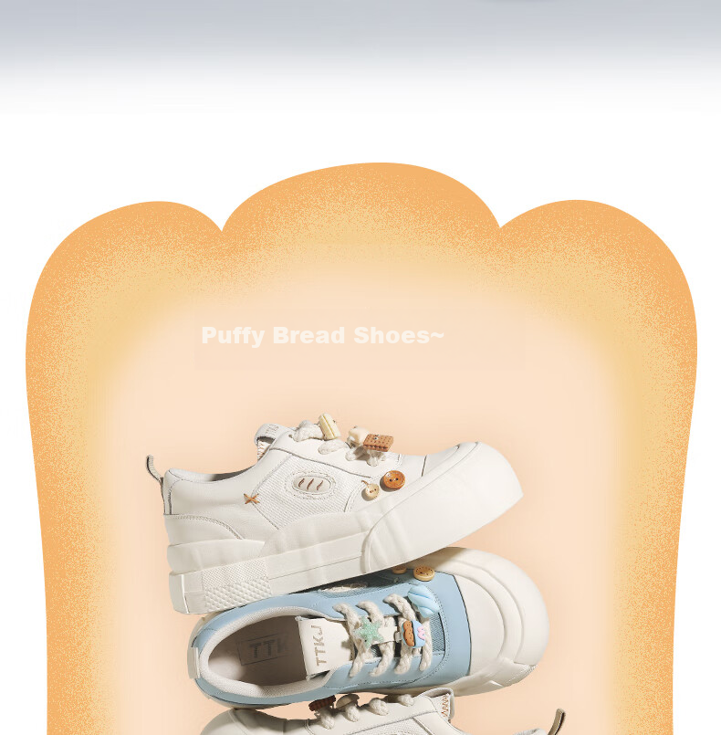 TTTJ Soft-Soled White Sneakers for Women, Thick-Soled Heightening, Comfortable for Long-Standing, Breathable Canvas Shoes, Sports Casual Commuter Chunky Skateboard Shoes 5