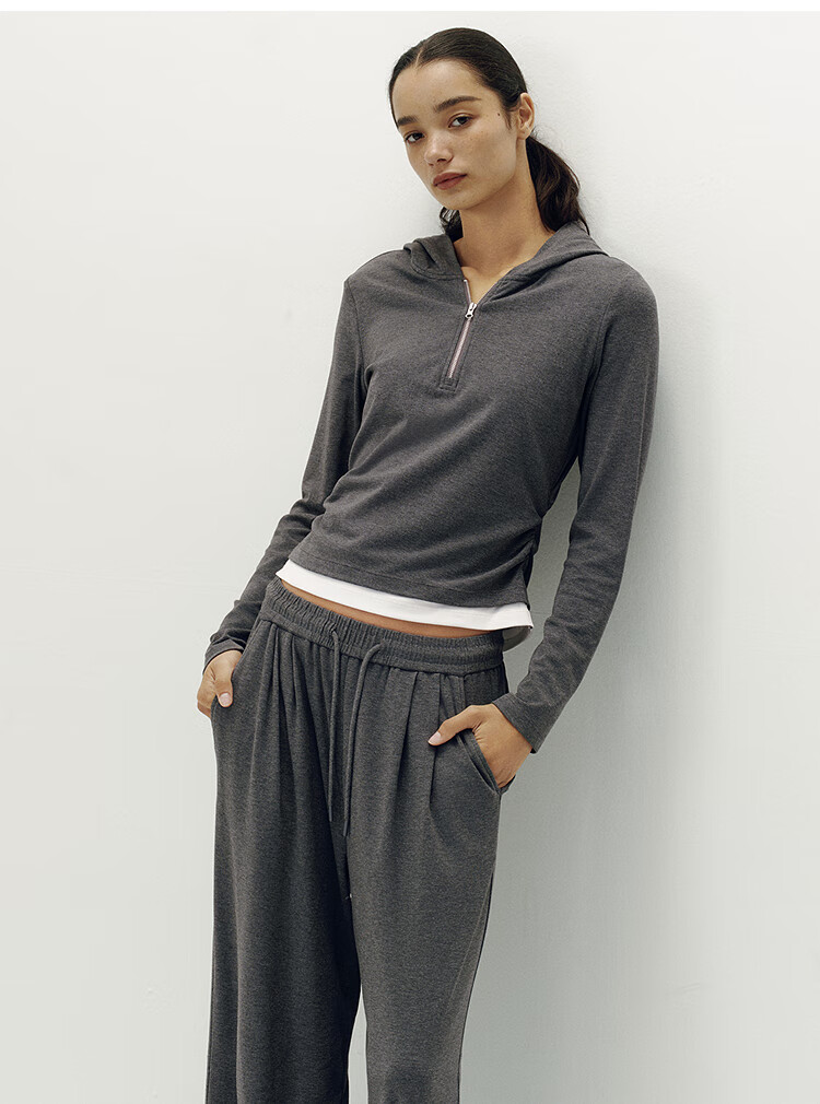 Semir Women's Faux Two-Piece Set: Straight-Leg Pants with Top, Textured Two-Piece Outfit 101525117003 5