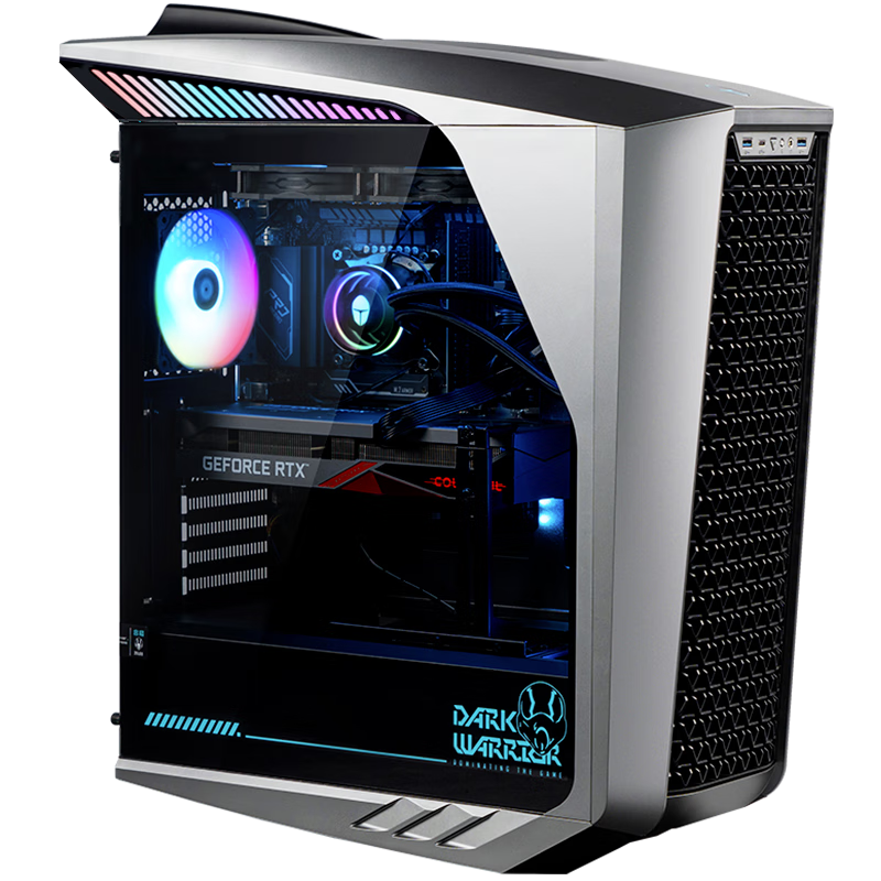 ThundeRobot Black Knight Shark Gaming Desktop Computer (I7-14700F, 32GB DDR5, RTX5070, 1TB, 360mm AIO Liquid Cooler with Side Panel Window)