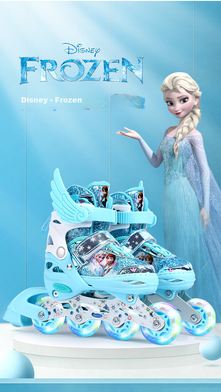 Disney Inline Skates for Children, Adjustable Roller Skates Set for Boys And Girls Beginners, Full Light-Up Birthday Gift 12