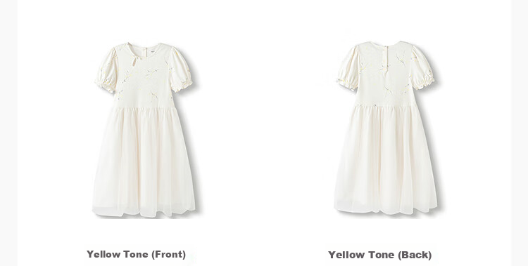BALABALA Children's Hanfu Dress, Girls' Dress, New Chinese-Style Summer Outfit, Puff Sleeve, National Style Mesh, Exquisite Princess Dress 9
