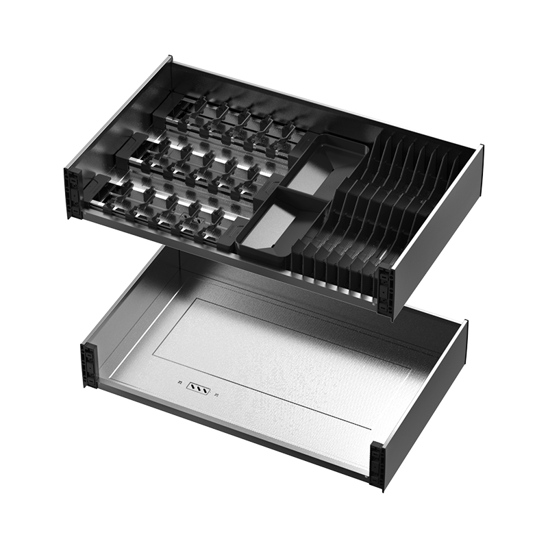 HIGOLD Kitchen Cabinet Pull Basket Multi-Drawer Stainless Steel Dish Rack Double Layer 900 Cabinet