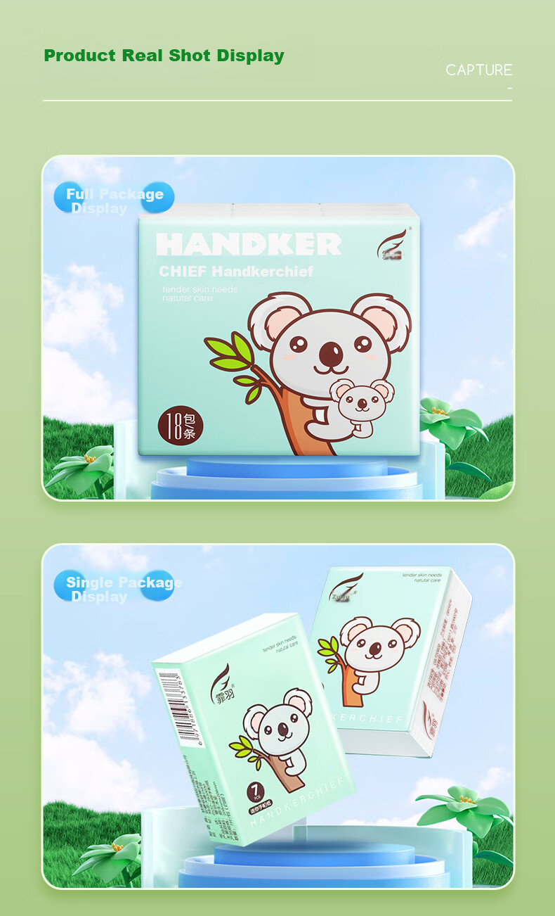 Feiyu Handkerchief Tissue Paper, Unscented, 4-Ply, 7 Sheets * 18 Packs, Facial Tissues, Small Pack Napkins, Toilet Paper, Portable And Personal Use 9