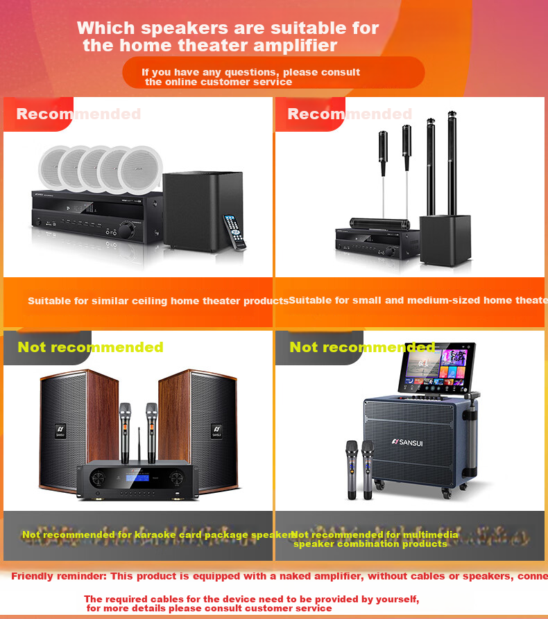 SANSUI DM-30A, 7.1 Audio Amplifier, Speakers, Home Theater 7.1 Channel AV Amplifier, 4K Direct Through, Audiophile-Grade HIFI Sound Quality Smart Speaker Amplifier, High Power 1