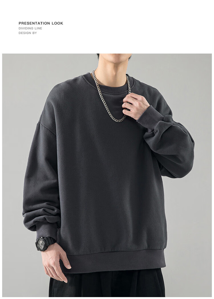 JEEP SPIRIT Men's Sweatshirt, Round Neck Jacket, Men's Autumn And Winter Long-Sleeve T-Shirt, Men's Base Layer, Casual High-End Top Clothing 2
