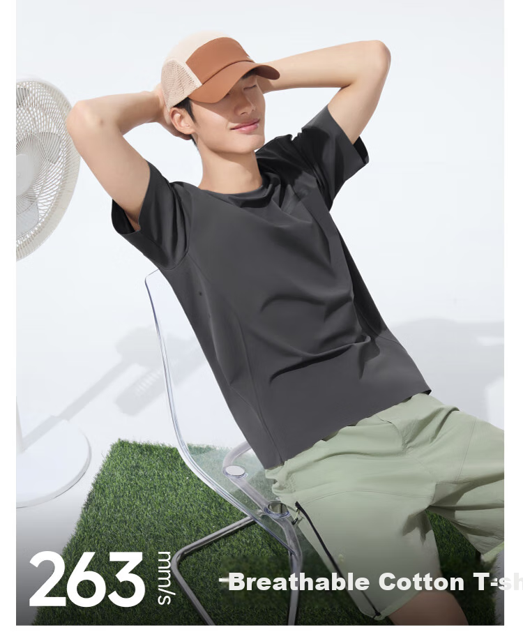 Beneunder Men's Short-Sleeve Summer Outdoor Breathable Sports T-Shirt, Sweat-Resistant Multi-Functional Round Neck T-Shirt DR618 11