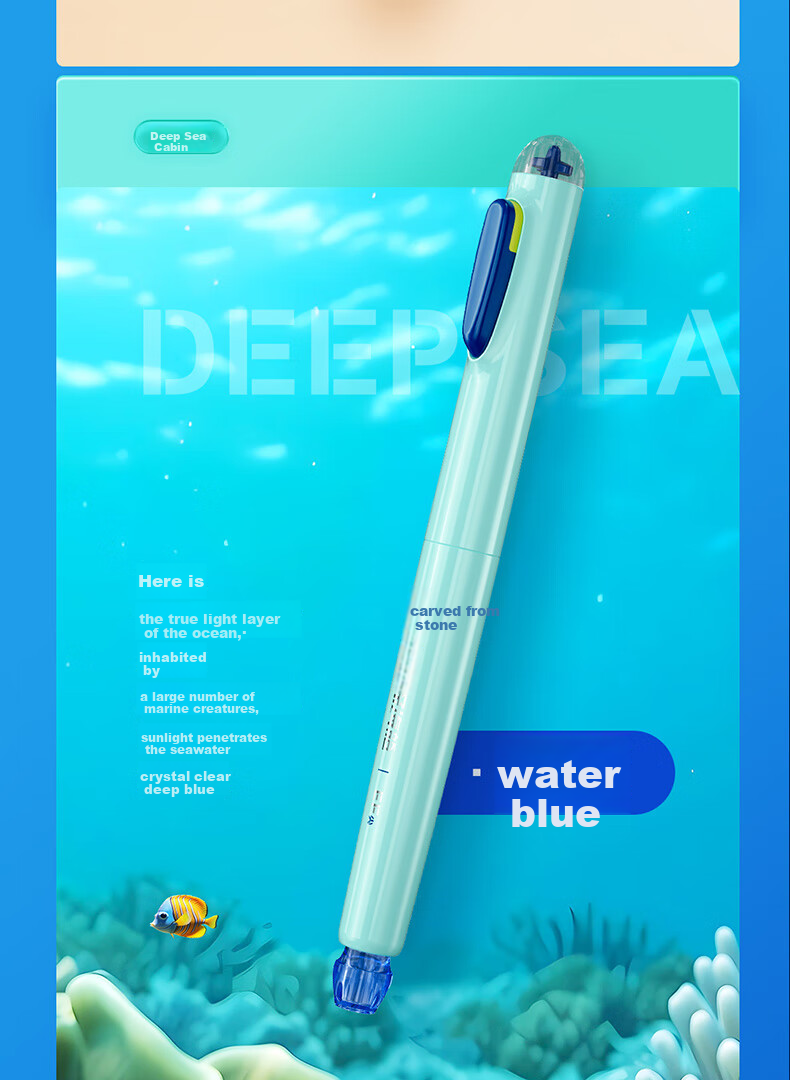 Dianshi Deep Sea Capsule Submarine Fountain Pen EF Fine Nib for Primary School Students' Handwriting Practice, Third Grade Back-To Season, Black Barrel, No Spill Ink, 4 Ink Cartridges, Erasable Blue Ink, Specialized for Calligraphy Practice, Teacher's Day Gift 9