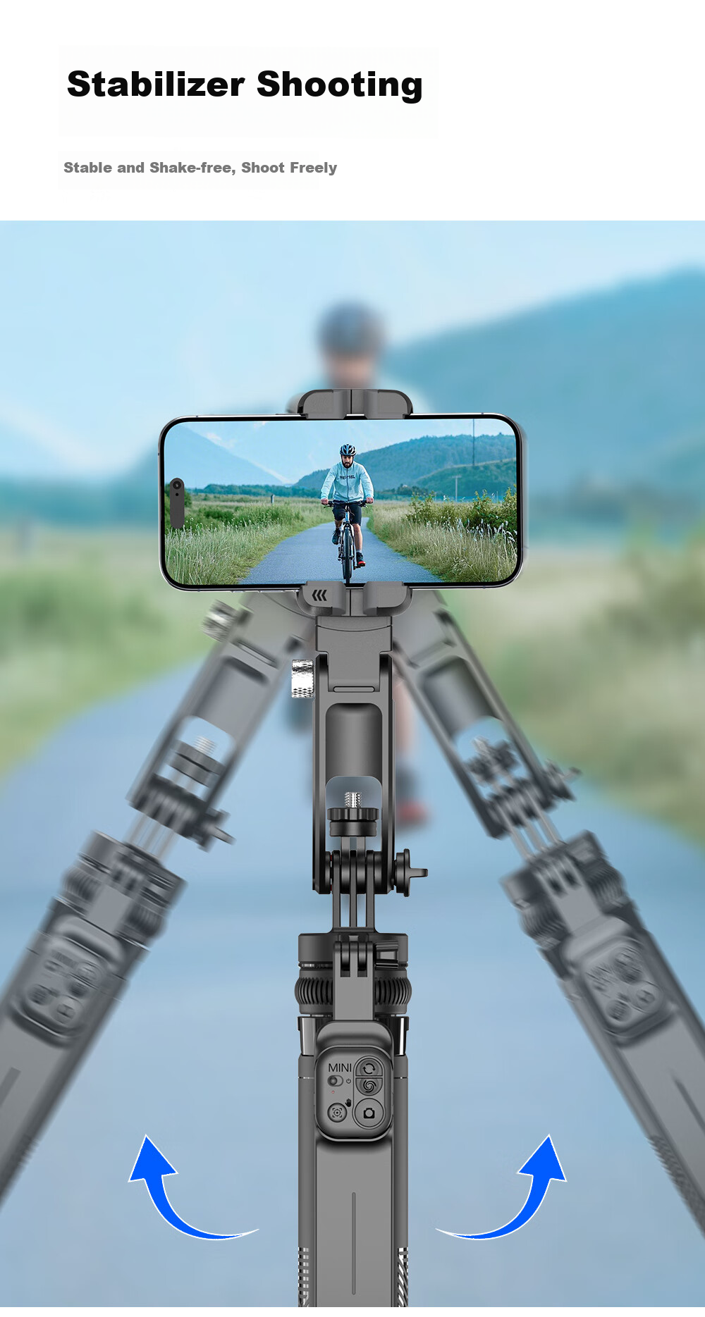 SUOYING [Over 100K Sold] Selfie Stick Gimbal Stabilizer, All-In Shooting Device, Portable Travel 360-Degree Rotation Anti-Shake Three-Axis Phone Stand, Shooting Floor Stand for Live Streaming 6