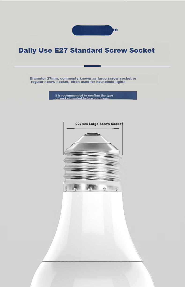 Foshanzhaoming LED Bulb, Ra97 Energy-Efficient Globe Bulb, Exempt-Level Blue Light, E27 Large Screw Base, Light Source, 7W White Light 8