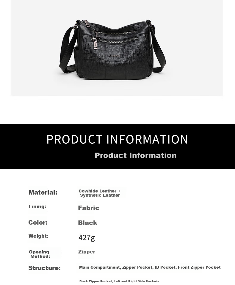 C.BANNER Leather Handbag, Women's Crossbody Bag, Large Capacity, Middle-Aged Mom's Shoulder Bag, Birthday And Mother's Day Gift, Practical Present for Mom 7