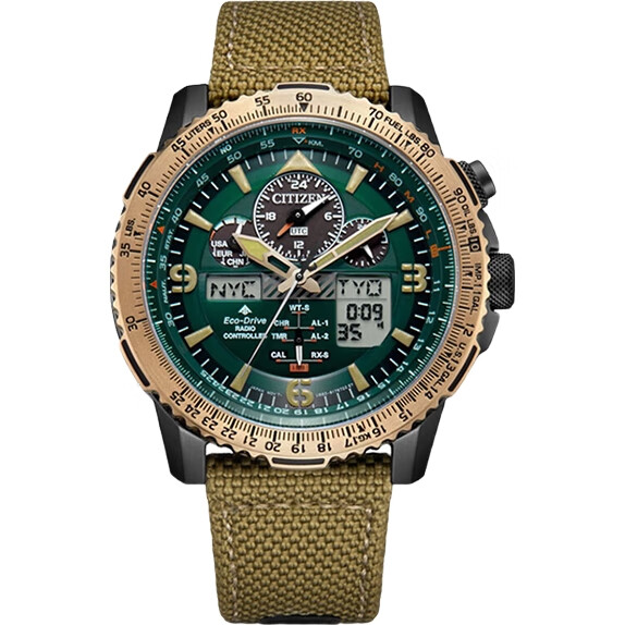 Мужские часы Citizen JY8074-11X, кварцевые, радиоуправляемые, с нейлоновым ремешком, водонепроницаемые до 200 метров